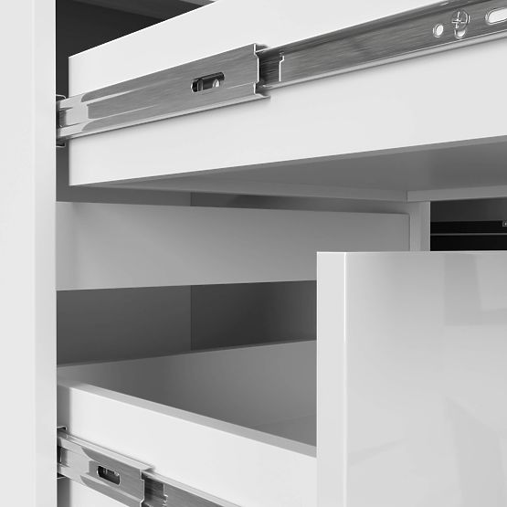 CORNER DESK B20 155 cm LEFT WHITE GLOSS