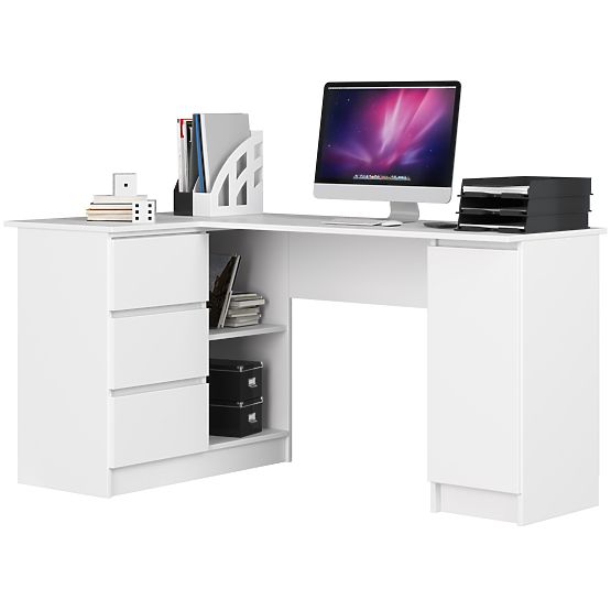 CORNER DESK B20 CLP LEFT-SIDED PK WHITE