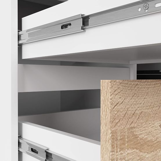 CORNER DESK B20 CLP LEFT WHITE / SONOMA