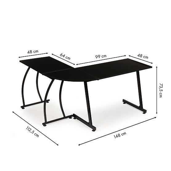 Corner Gaming Office Desk LOFT School Desk Black
