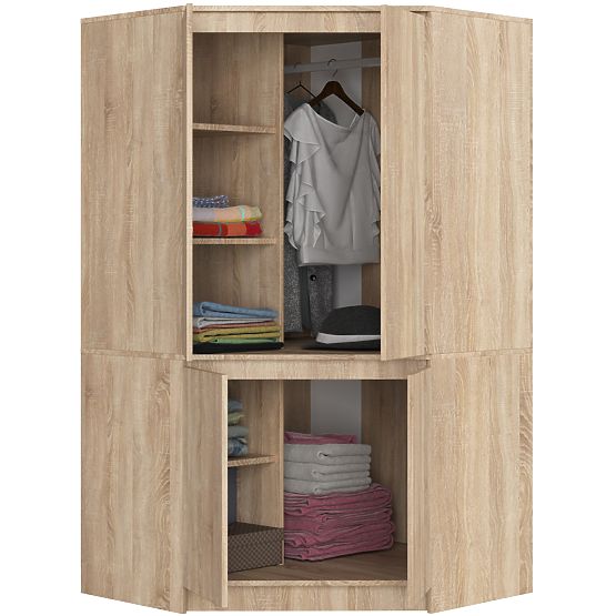 CORNER WARDROBE S100 4D CLP OAK SONOMA