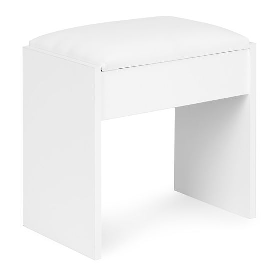 Cosmetic Dressing Table with Mirror and LED Lighting 4 Drawers Stool ModernHome