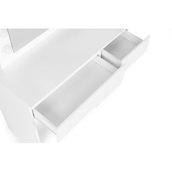 Cosmetic Dressing Table with Mirror and Lighting 5 Drawers Stool ModernHome