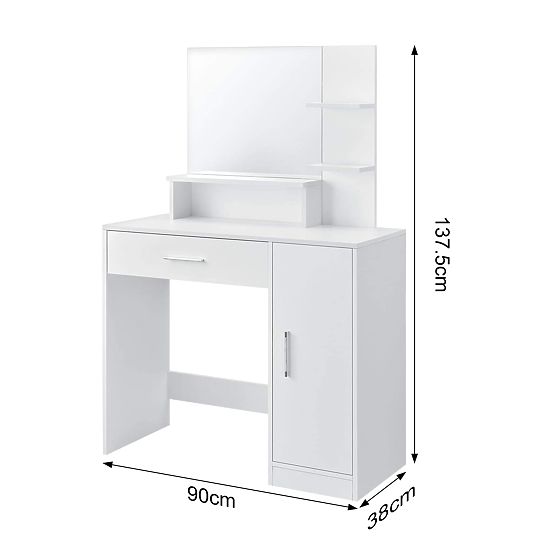 Cosmetic Dressing Table with Modern White Mirror ModernHome