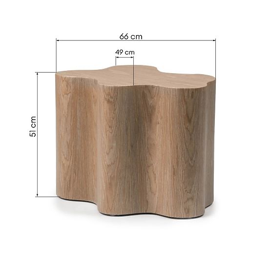 Cosmo Side Table 66 cm, Walnut, Rounded Shapes