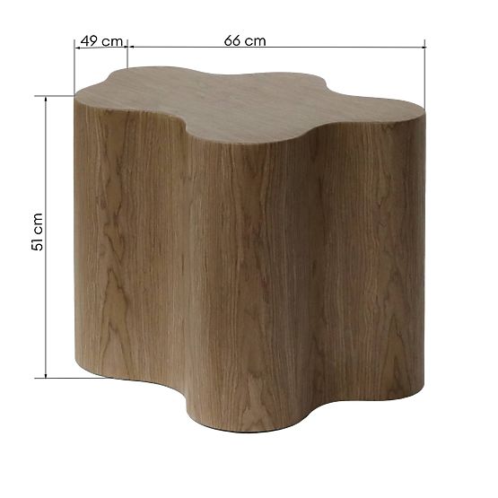 Cosmo Side Table 66 cm, Walnut, Rounded Shapes