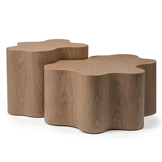 Cosmo Side Table 66 cm, Walnut, Rounded Shapes