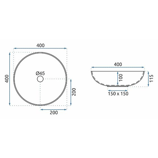 Countertop Basin Rea Arte Dark Gray
