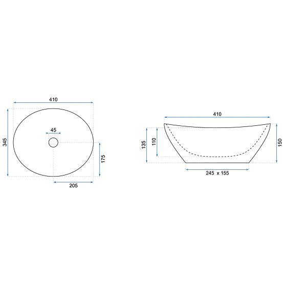 Countertop Basin Rea Sofia Gold / White