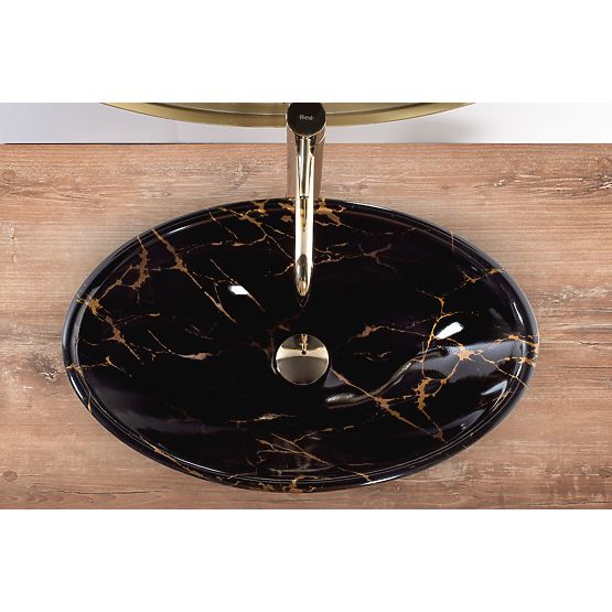 Countertop Sink REA Pamela Black Marble Shiny