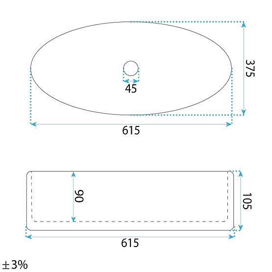 Countertop Washbasin Rea ADRIANA