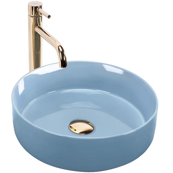 Countertop Washbasin Rea SAMI L.BLUE SHINY