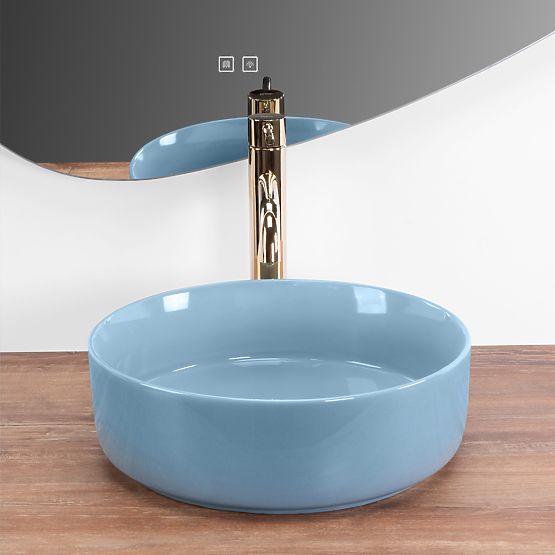 Countertop Washbasin Rea SAMI L.BLUE SHINY