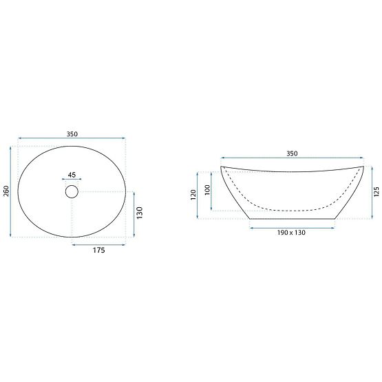 Countertop Washbasin Rea Sofia Mini Grigio