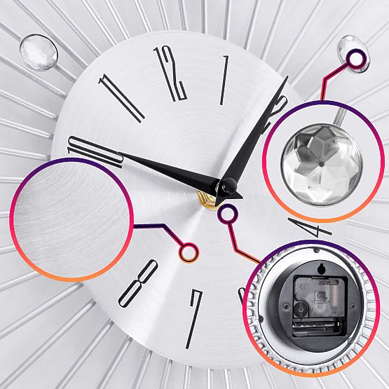 Cristal Moon Wall Clock - 50 cm