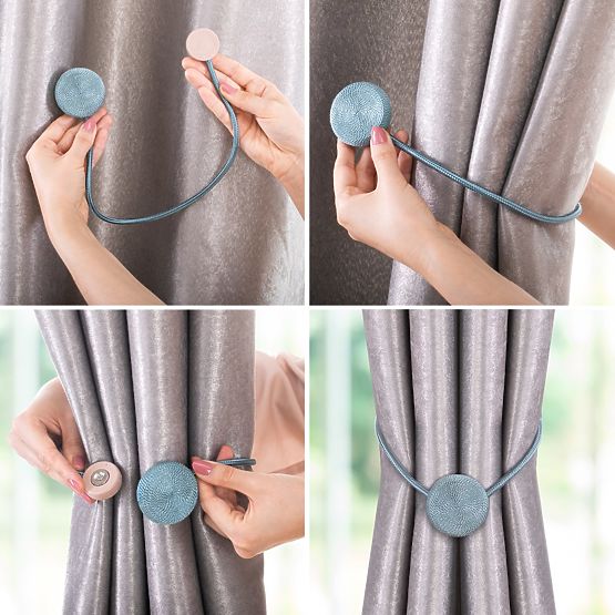 Curtains - Accessories CALGARY Light Blue ameliahome