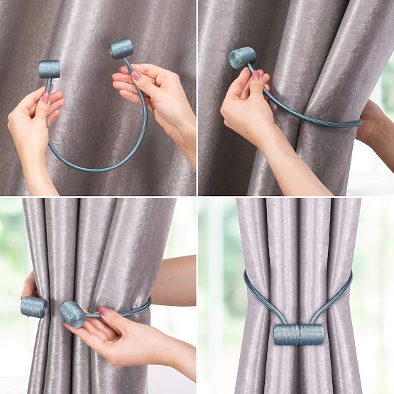 Curtains - Accessories HAMILTON color light blue ameliahome