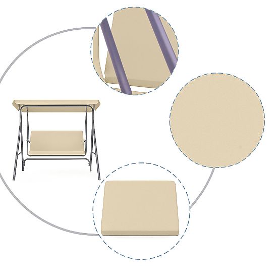 Cushion for Garden Swing 127x100 cm Beige MultiGarden