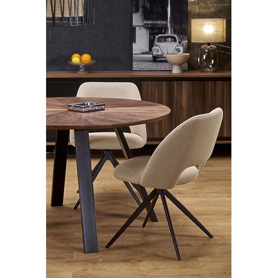 DANILO round table, top - walnut, legs - black (2p=1pc)