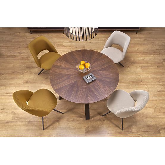 DANILO round table, top - walnut, legs - black (2p=1pc)