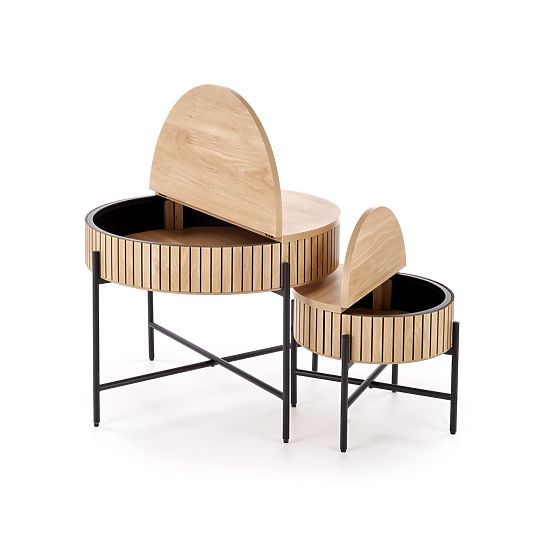 DANTE set of 2 benches, natural/black (1p=1set)