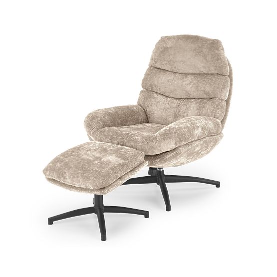 DARIO Recliner Chair with Footrest and Rocking Function, Beige (1p=1pc)
