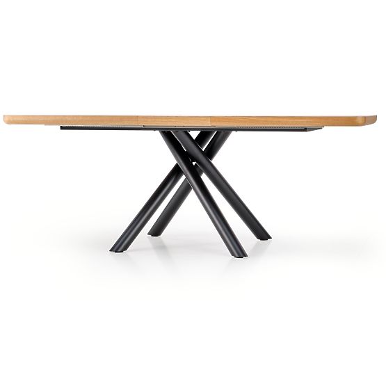 DERRICK extendable table natural oak / black (2p=1pc)