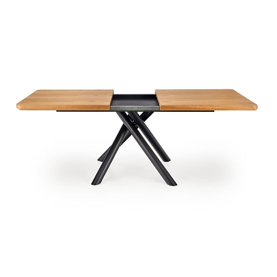 DERRICK extendable table natural oak / black (2p=1pc)