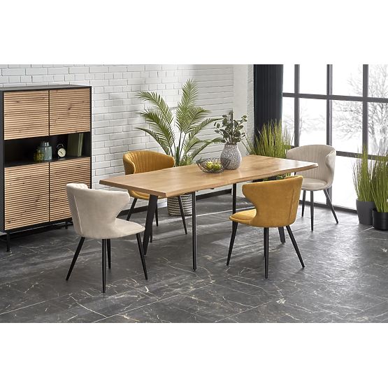 DICKSON 2 Extendable Table 150-210/90 cm, Top - Natural, Legs - Black (2p=1pc)