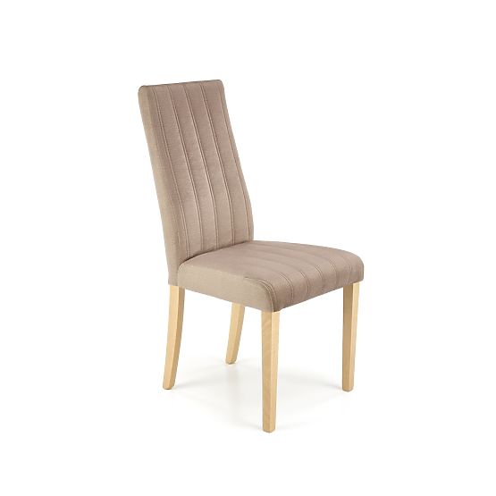 DIEGO 3 Chair Honey Oak / Quilted Velvet Stripes Upholstery - MONOLITH 09 (Dark Brown) (1p=2pcs)