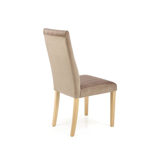 DIEGO 3 Chair Honey Oak / Quilted Velvet Stripes Upholstery - MONOLITH 09 (Dark Brown) (1p=2pcs)