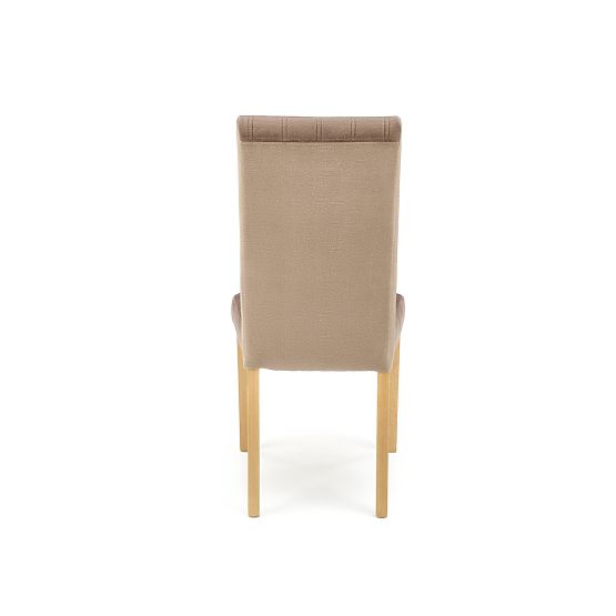 DIEGO 3 Chair Honey Oak / Quilted Velvet Stripes Upholstery - MONOLITH 09 (Dark Brown) (1p=2pcs)
