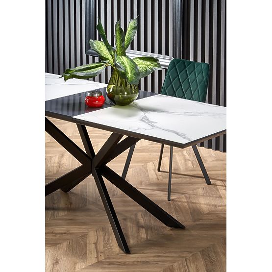 DIESEL extendable table top - white marble / dark gray, legs - black (2p=1pc)