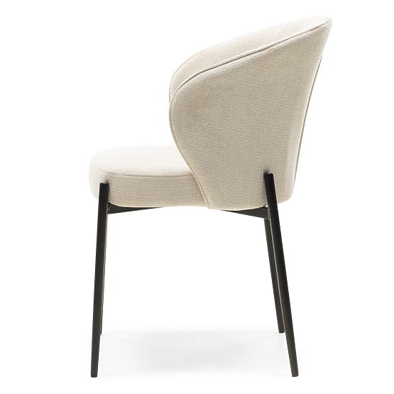 Dining Chair Avery Light Beige/Black Legs