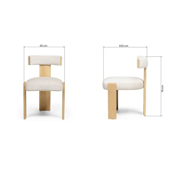 Dining Chair Bali, Wooden, Beige/Ash