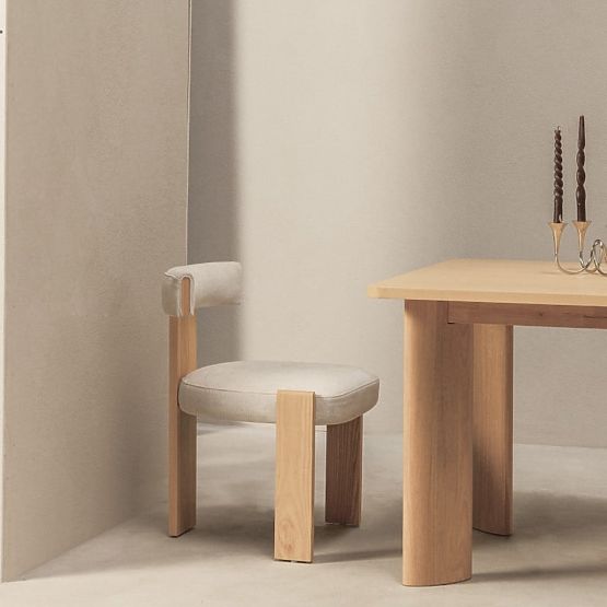 Dining Chair Bali, Wooden, Beige/Ash