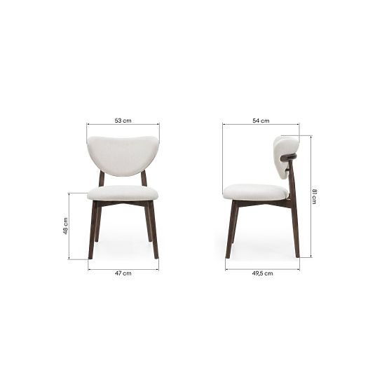 Dining Chair Domenico Beige/Walnut
