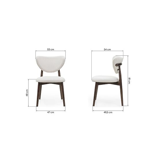 Dining Chair Domenico Beige/Walnut