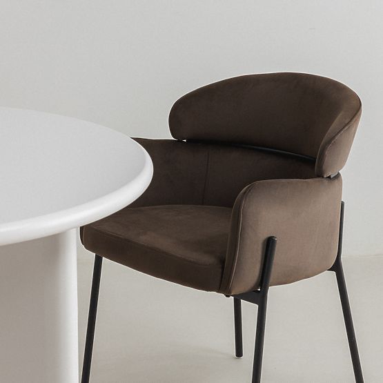 Dining Chair Granda, Chocolate/Espresso, Velvet