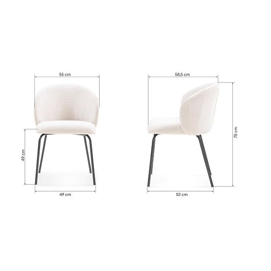 Dining Chair Larisa, Light Beige/Black Legs
