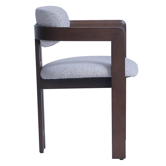 Dining Chair Noa, Beige-Cream/Dark Walnut