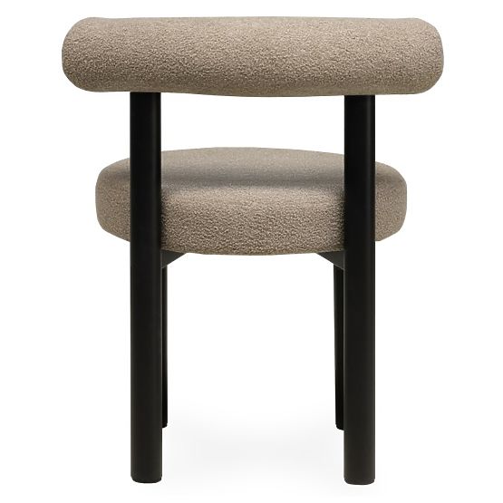 Dining Chair Pedro, Brown-Grey/Black Legs, Boucle