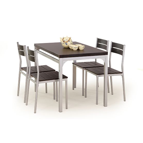 Dining Set MALCOLM Table + 4 Chairs - Wenge