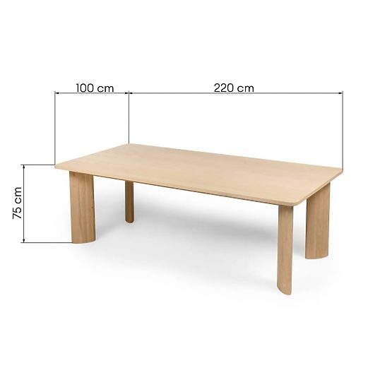 Dining Table Bali 220 cm, Cream White