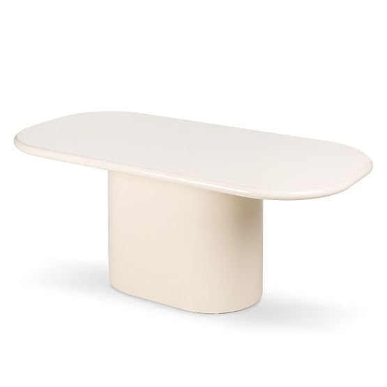 Dining Table Modesto 180 cm, Light Beige, Glossy