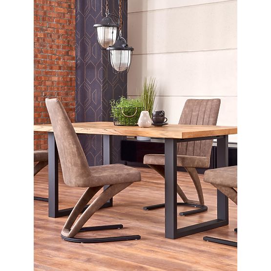 Dining Table PEREZ - Light Oak/Black