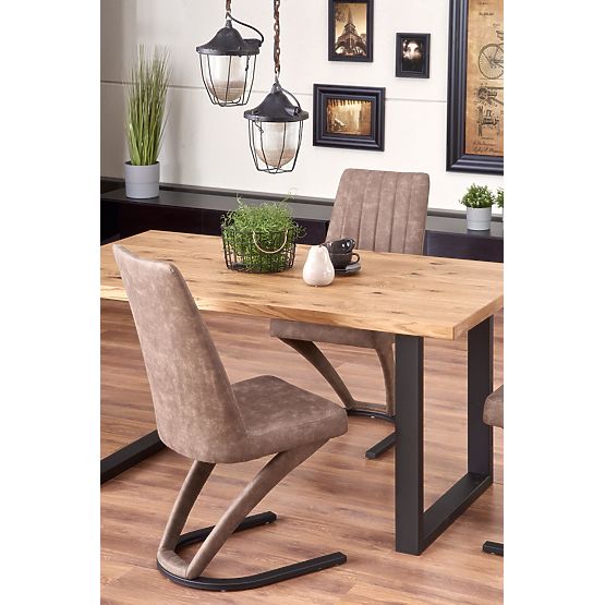 Dining Table PEREZ - Light Oak/Black