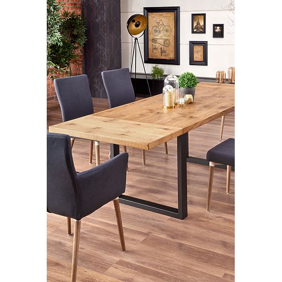 Dining Table PEREZ - Light Oak/Black