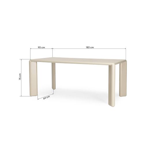 Dining Table Tao 180x90 cm, Beige