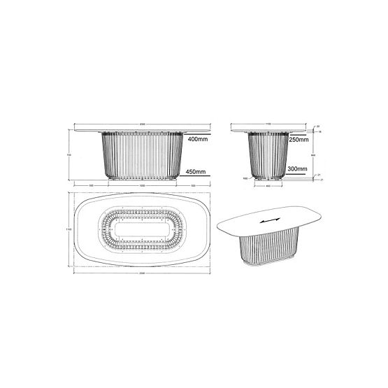 Dining Table with Slats Araia Black Ash